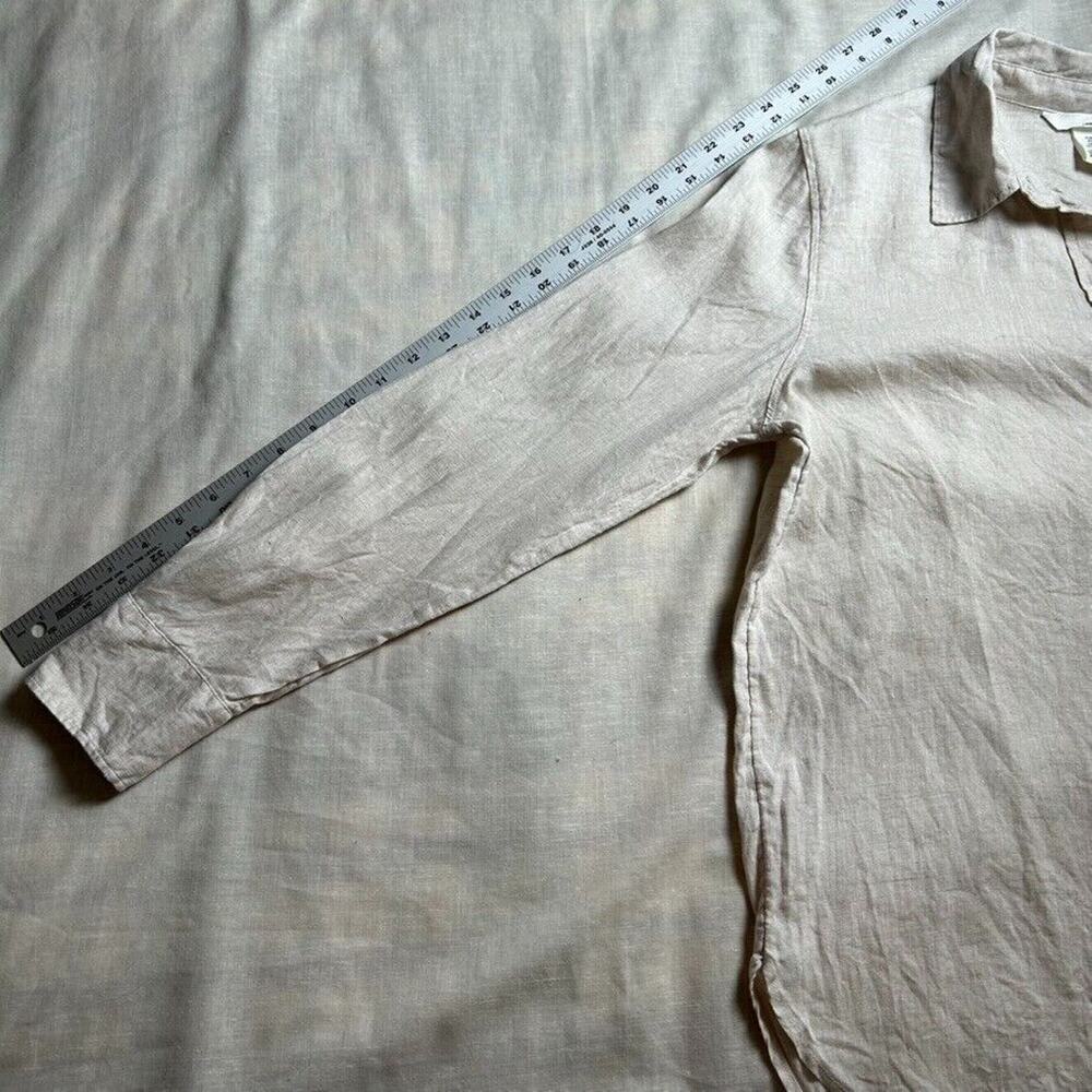 H&M Light Beige Button-Down Linen Blend Shirt - Picture 9 of 9